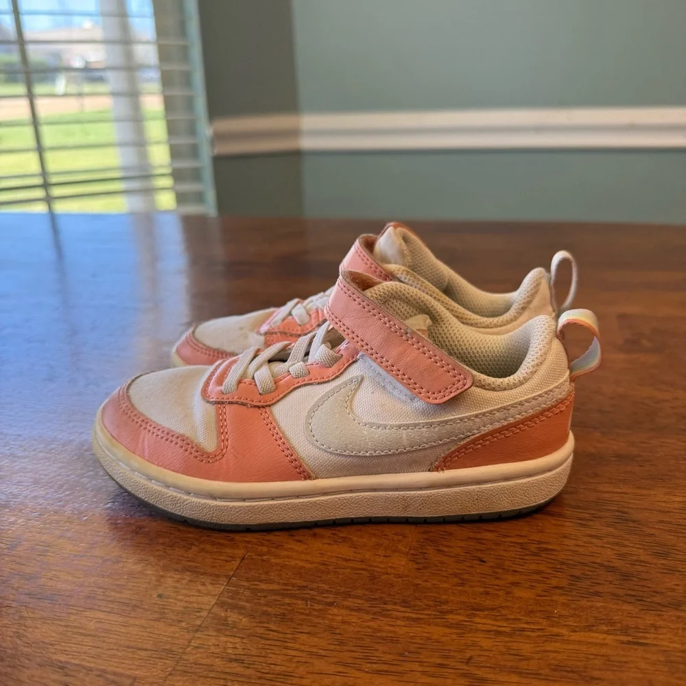 Kids Nike Court Borough Low 2 SE Coral White Shoes size 11